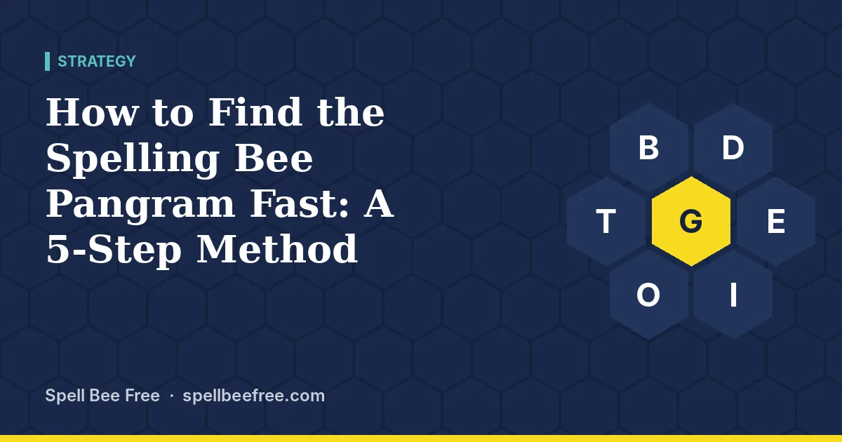 How to Find the Spelling Bee Pangram Fast: A 5-Step Method