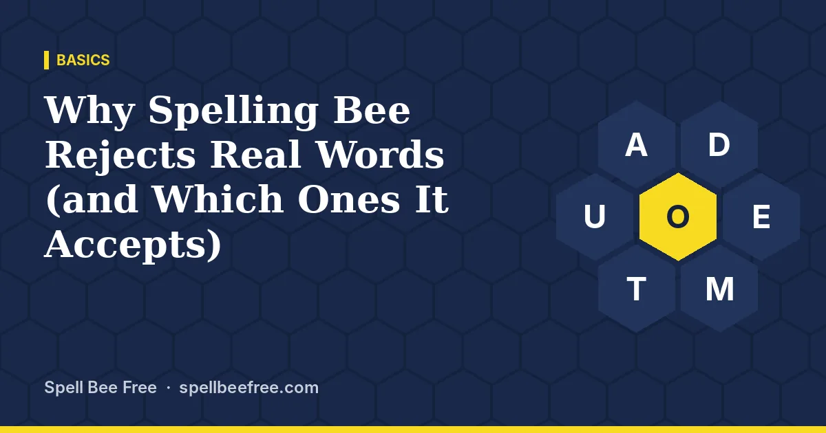 Why Spelling Bee Rejects Real Words (and Which Ones It Accepts)